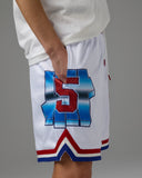 UNDEFEATED SU26 STATE BASKETBALL SHORT- OFF WHITE