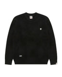 AAPE AAPENOW MOONFACE CREWNECK SWEATER (BLACK)
