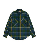 AAPE AAPENOW MOONFACE CHECK LONG SLEEVE SHIRT (NAVY BLUE)