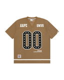 AAPE AAPEUNVS COTTON FOOTBALL JERSEY (BEIGE)