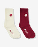 UNDEFEATED SP26 CNY 2-PACK SOCKS WITH POUCH - CREAM AND RED