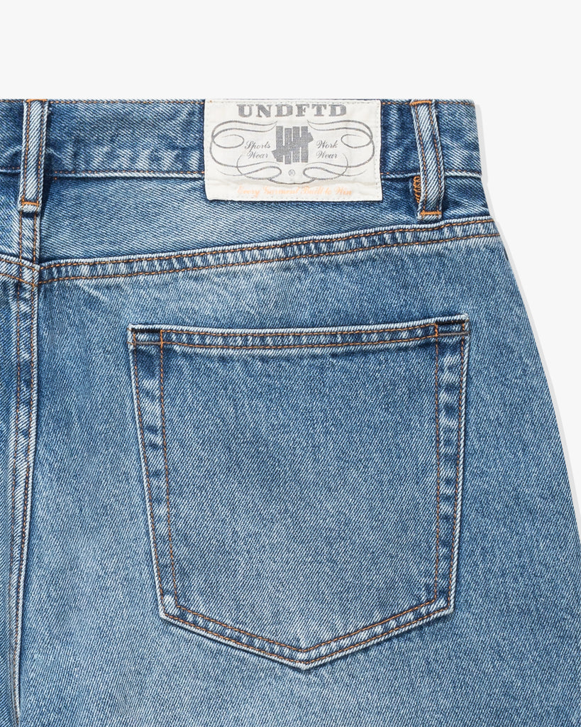 UNDEFEATED 5 POCKET DENIM SHORT MEDIUM BLUE