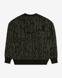 UNDEFEATED BARK CAMO SWEATER - OLIVE
