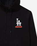 UNDEFEATED X NE X DODGERS STACKED LOGO HOODIE - BLACK