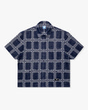 UNDEFEATED SU26 PLAID S/S BUTTON DOWN - NAVY
