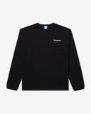 UNDEFEATED SCRIPT L/S POCKET TEE BLACK