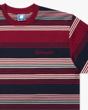 UNDEFEATED SCRIPT STRIPED S/S TEE CARDINAL