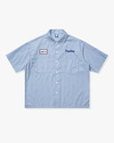 UNDEFEATED STRIPED S/S WORKSHIRT - LIGHT-BLUE