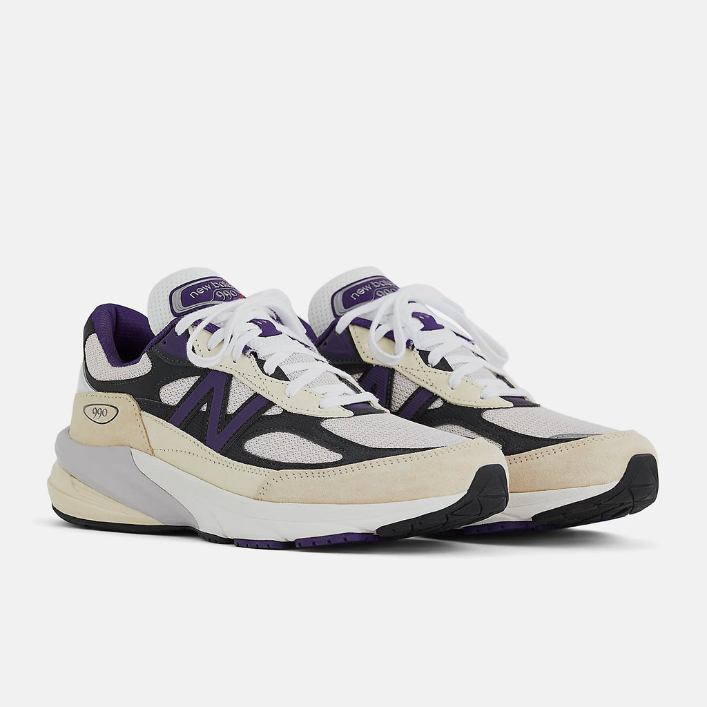 NEW BALANCE U990WB6 (MADE IN USA) - WHITE BLACK PLUM