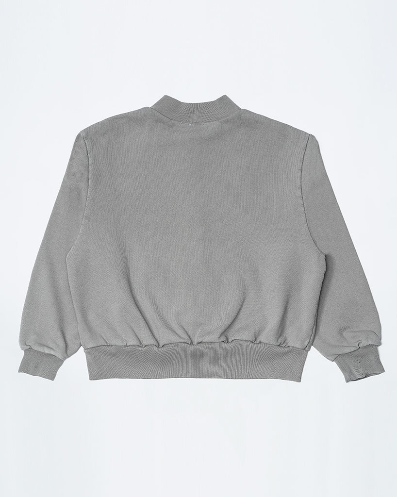 UNDEFEATED HO25 VARSITY ZIP REVERSIBLE CREWNECK - CEMENT