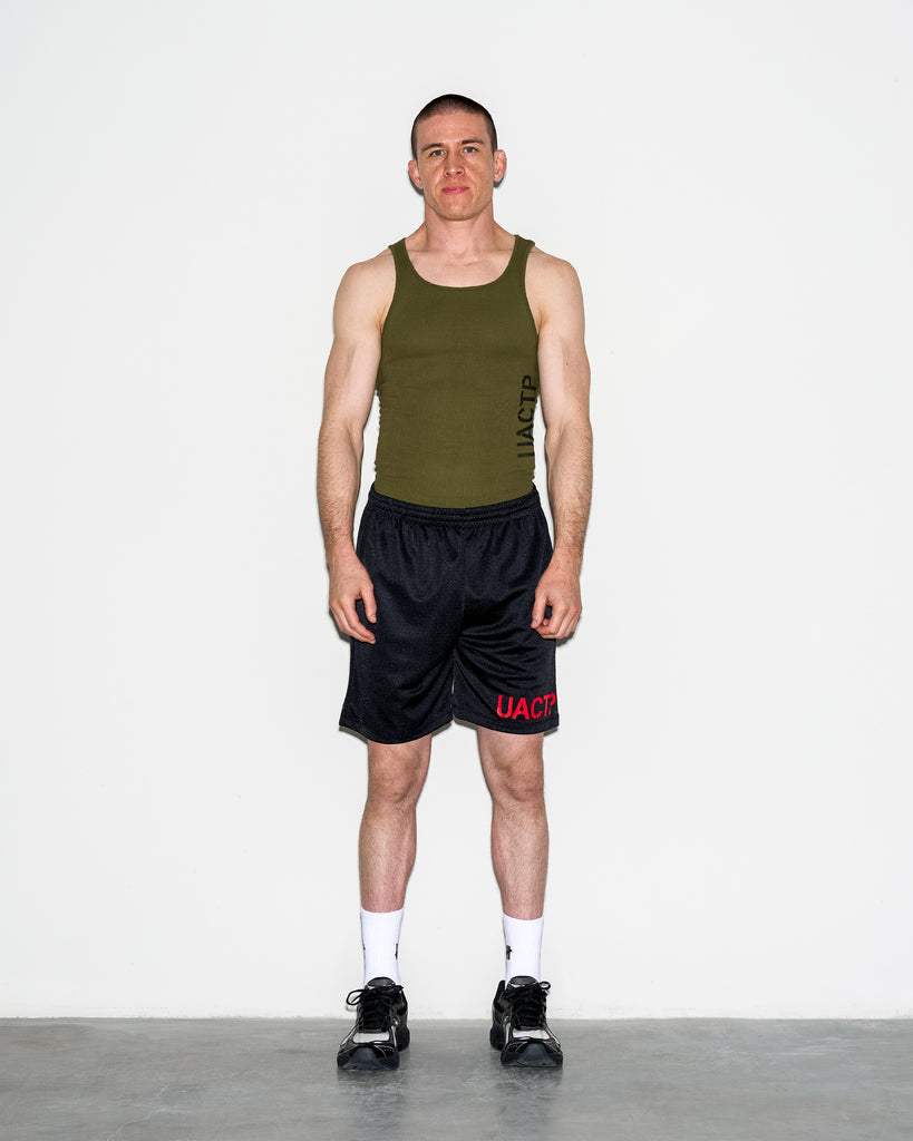 UACTP X GARDAR EIDE EINARSSON STENCIL RIB TANK OLIVE