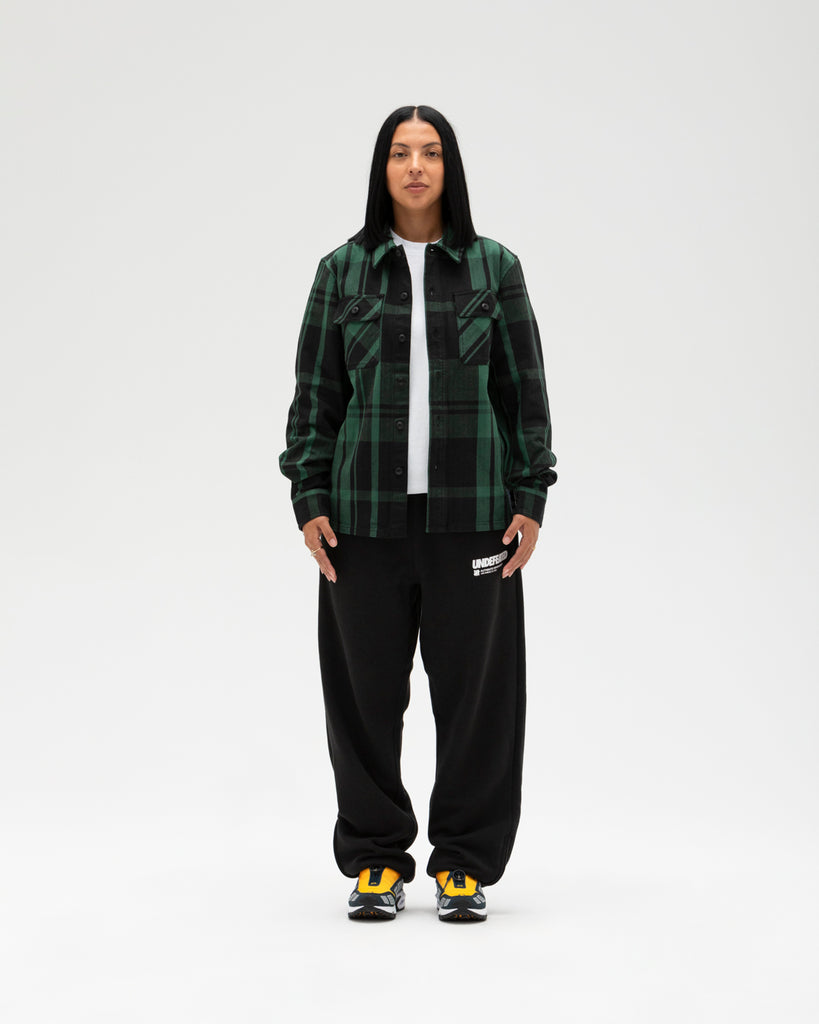 UNDEFEATED PLAID L/S WORKSHIRT GREEN PLAID