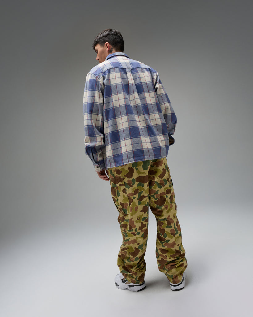 UNDEFEATED PLAID L/S WORKSHIRT - DUSTY-BLUE