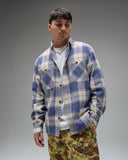 UNDEFEATED PLAID L/S WORKSHIRT - DUSTY-BLUE