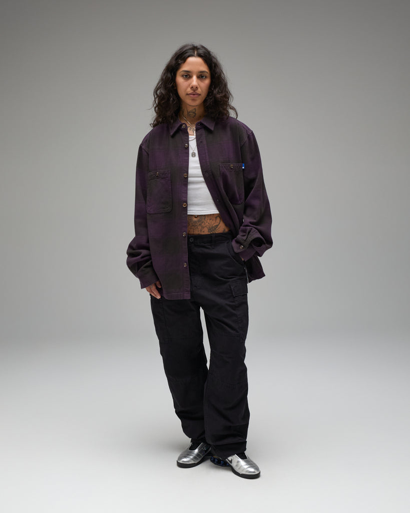 UNDEFEATED PLAID L/S WORKSHIRT - DEEP-PURPLE