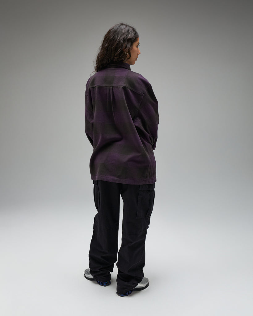 UNDEFEATED PLAID L/S WORKSHIRT - DEEP-PURPLE