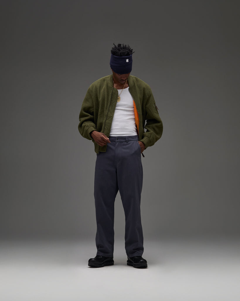 UNDEFEATED HO25 POLAR FLEECE MA-1 JACKET - OLIVE