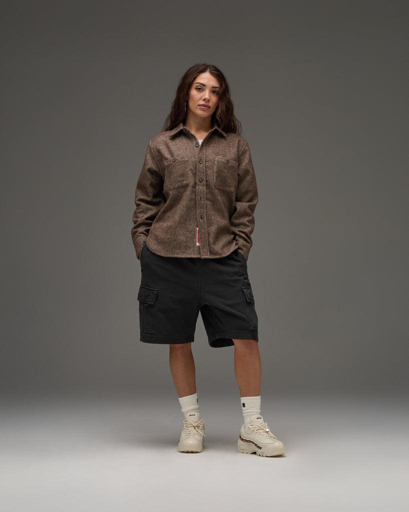 UNDEFEATED L/S TWILL FLANNEL - BROWN