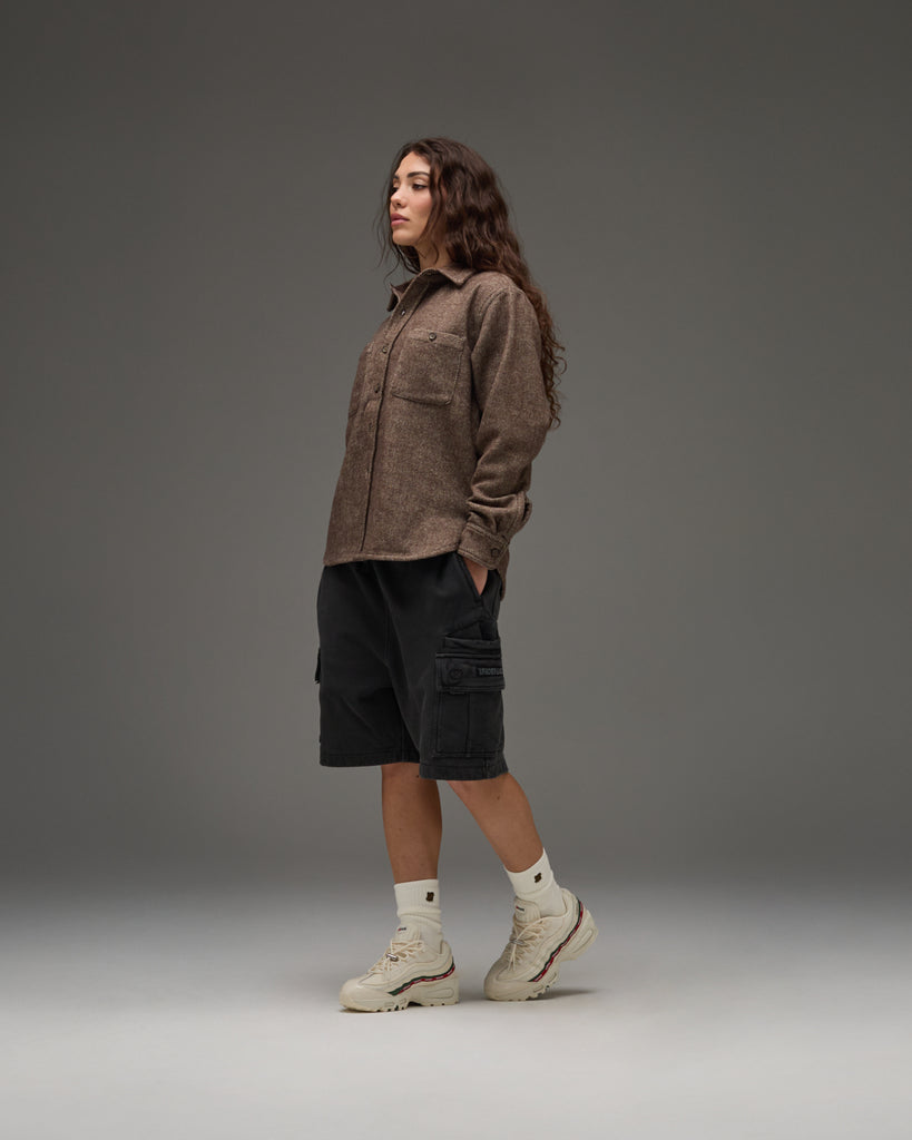 UNDEFEATED L/S TWILL FLANNEL - BROWN