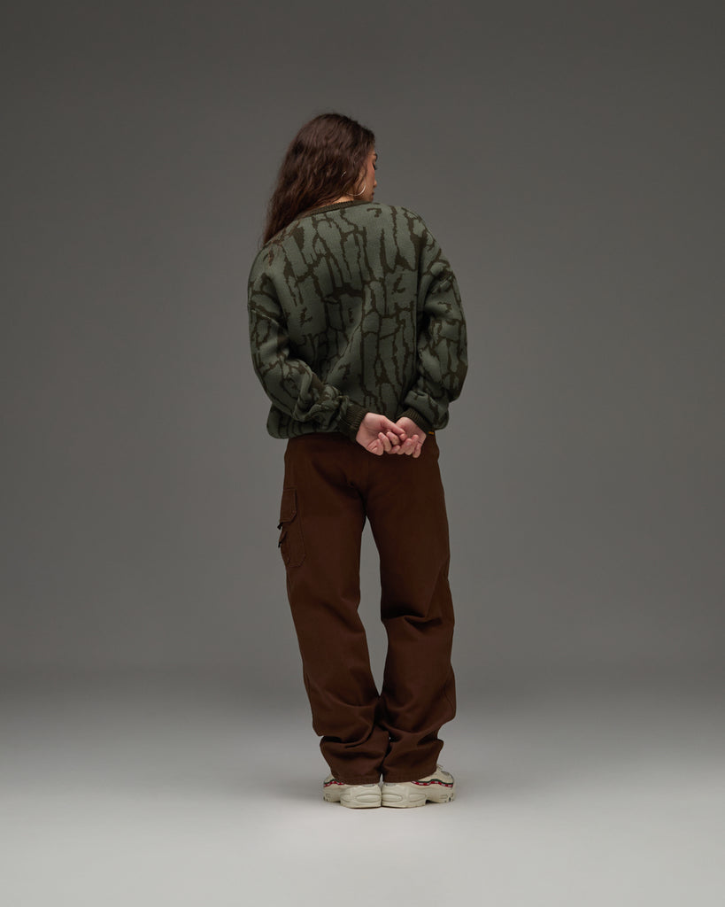UNDEFEATED BARK CAMO SWEATER - BROWN