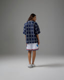 UNDEFEATED SU26 PLAID S/S BUTTON DOWN - NAVY