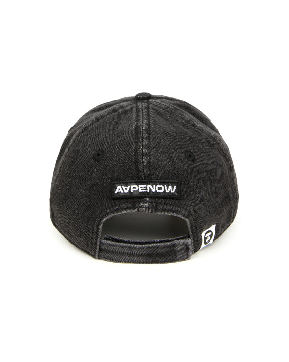 AAPE AAPENOW MOONFACE LOGO DENIM CAP (BLACK)