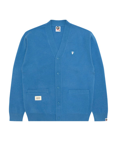 AAPE AAPENOW MOONFACE V-NECK CARDIGAN - SKY BLUE