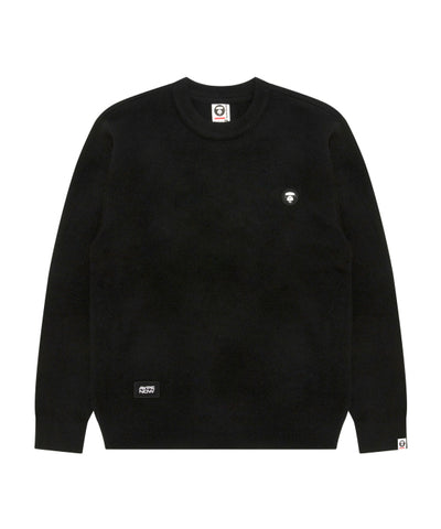 AAPE AAPENOW MOONFACE CREWNECK SWEATER (BLACK)