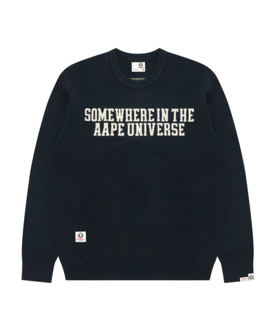 AAPE AAPEUNVS SWEATER - NAVY BLUE