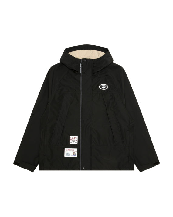 AAPE AAPEUNVS MOONFACE LOGO WINDBREAKER JACKET (BLACK)