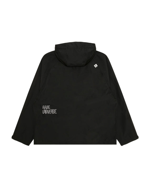 AAPE AAPEUNVS MOONFACE LOGO WINDBREAKER JACKET (BLACK)