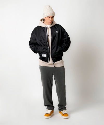 AAPE AAPENOW MOONFACE BOMBER JACKET (BLACK)