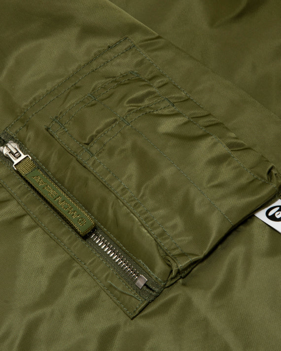 AAPE AAPENOW MOONFACE BOMBER JACKET (ARMY GREEN)