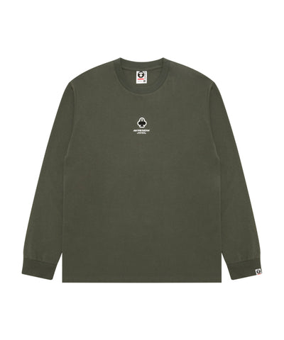 AAPE AAPENOW CLOVER MOONFACE LONG SLEEVE TEE - DEEP JUNGLE