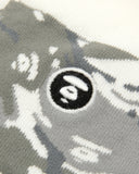 AAPE MOONFACE LOGO CAMO CREW SOCKS - WALL WHITE