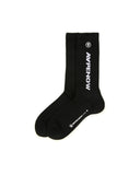 AAPE AAPENOW MOONFACE LOGO CREW SOCKS (BLACK)