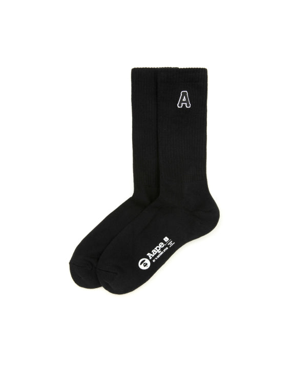 AAPE LETTER "A" SOCKS (BLACK)