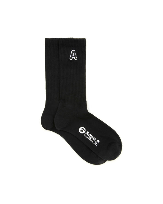 AAPE LETTER "A" SOCKS (BLACK)