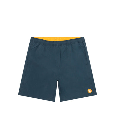 AAPE AAPENOW MOONFACE LOGO SHORTS - NAVY