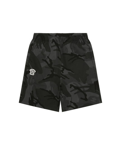 AAPE AAPENOW MOONFACE LOGO SWEAT SHORTS - BLACK