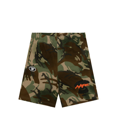 AAPE MOONFACE LOGO CAMO SWEAT SHORTS