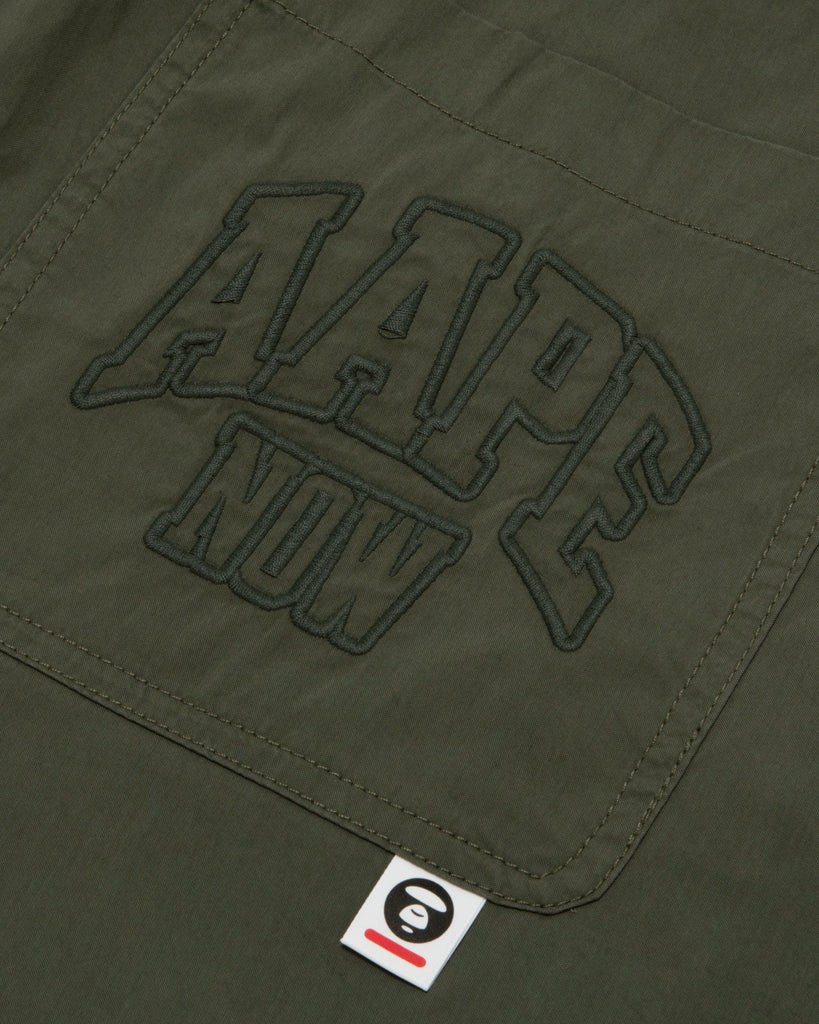 AAPE AAPEUNVS MOONFACE WOVEN SHORTS (CRACKER KHAKI)