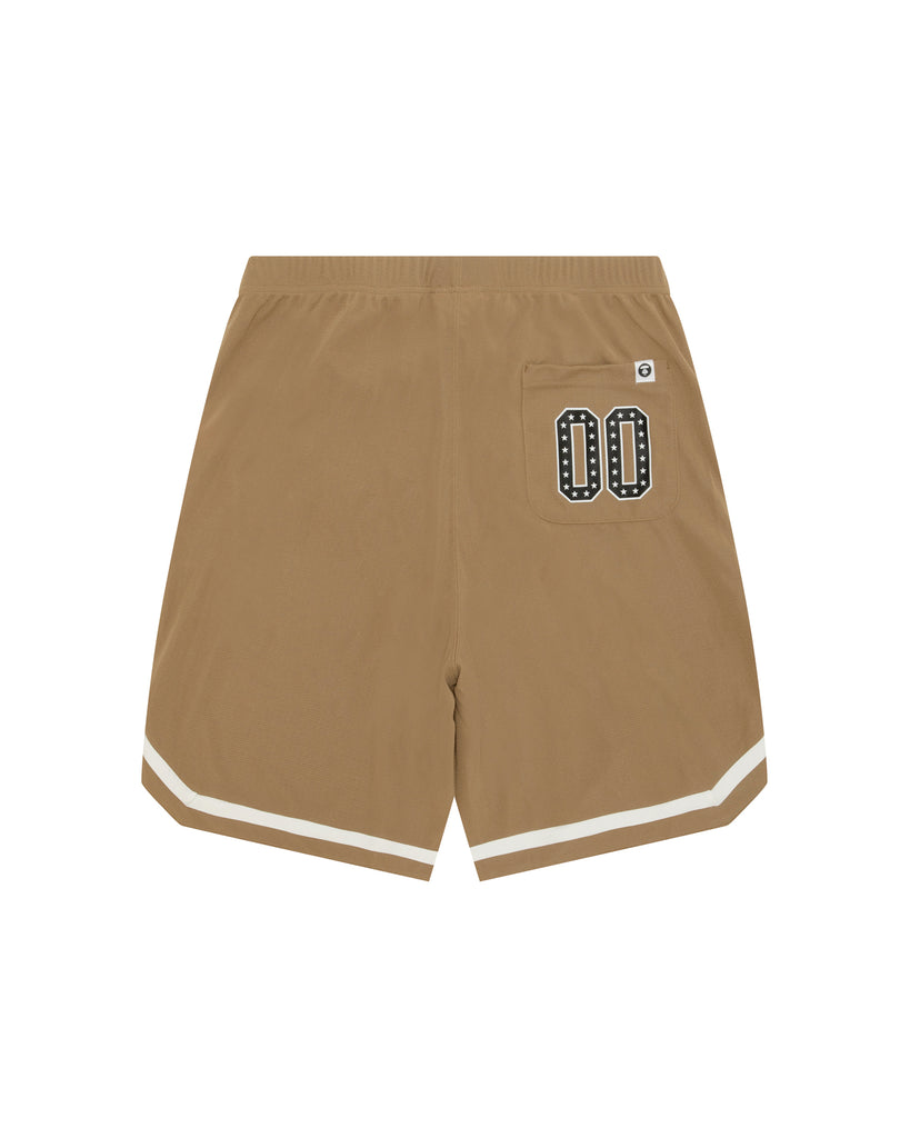 AAPE AAPEUNVS COTTON FOOTBALL SHORT (BEIGE)