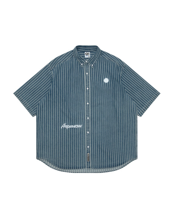 AAPE AAPENOW MOONFACE LOGO SHIRT (ACID BLUE)