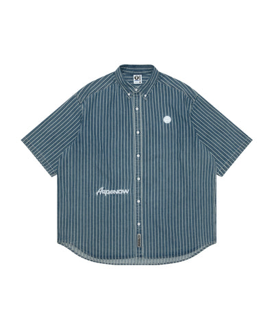AAPE AAPENOW MOONFACE LOGO SHIRT (ACID BLUE)