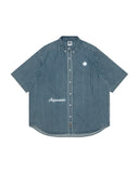 AAPE AAPENOW MOONFACE LOGO SHIRT (ACID BLUE)