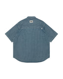 AAPE AAPENOW MOONFACE LOGO SHIRT (ACID BLUE)