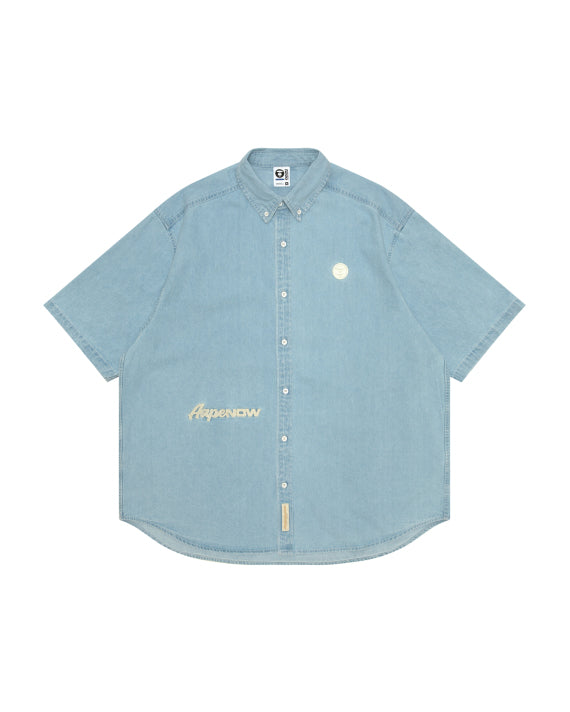 AAPE AAPENOW MOONFACE LOGO SHIRT (DENIM)