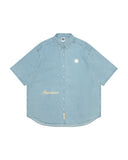 AAPE AAPENOW MOONFACE LOGO SHIRT (DENIM)