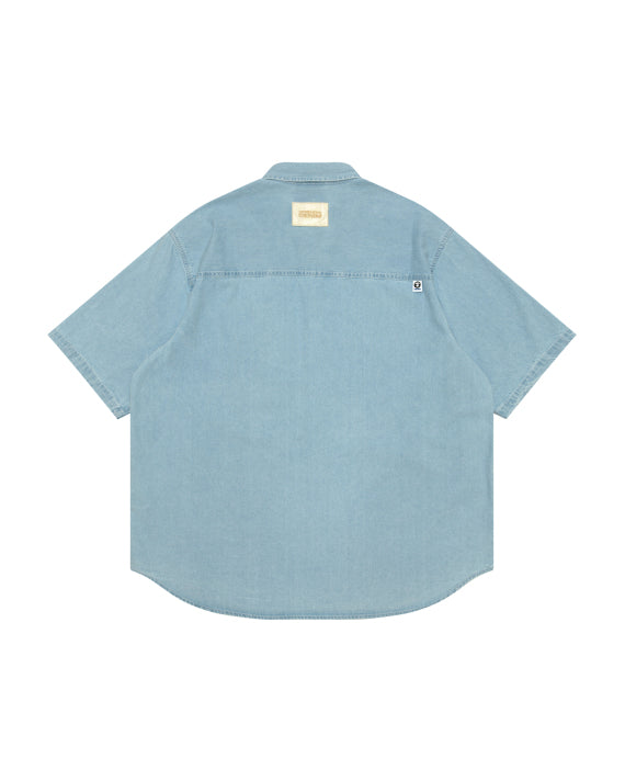 AAPE AAPENOW MOONFACE LOGO SHIRT (DENIM)